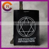 Black Ribbon White Logo Printed Custom Cheap Custom Woven Silk Labels thumbnail-1