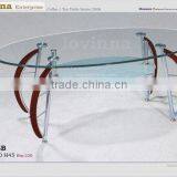 Glass With Metal Coffee Table thumbnail-1