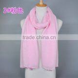 New Design Plain Blank Solid Color Cotton Ladies Fashion Scarves With Pendant thumbnail-5