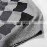 Argyle Knitting Wear Men Simple Long Sleeve V-neck Sweater Pullover thumbnail-2