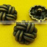 19mm Braided Finishing Fancy Metal Shank Button For Ladies Clothes -- MJ5414 thumbnail-4