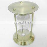 Glass Sand Timer With Metal Frame; Metal Hourglass thumbnail-1