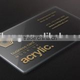 2016 Hot sale high-quality elegant transparent acrylic wedding invitations with golden silk screen printing fond