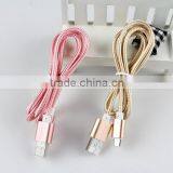 25CM Mini Nylon Metal Micro USB Cable Colorful Mobile Phone Cable for IPhone/Android/Type C thumbnail-6
