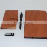 PU Leather Notebook USB Flash Drive Ball Pen Office Stationery Gift Set thumbnail-4