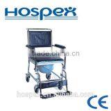 Flip-up armrest steel commode chair