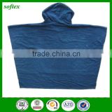 china product 100% cotton hooded poncho beach towel for adults
