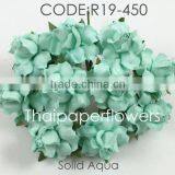 Aqua Blue, Small Handmade Mulberry Paper Flower, Wedding Party, Scrap-booking Crafts, Wholesale thumbnail-1