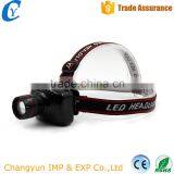 Waterproof Plastic LED Flashlight Solid Mode Telescopic Light Headlamp