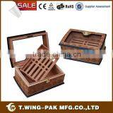 Alibaba supplier cigar humidor case glass top antique style