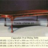 Cippendale Oval Dining Table Mahogany Indoor Furniture.