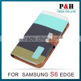 Leather Filp Cellphone Case for Samsung s6 Edge thumbnail-2
