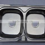 Handmade Double Bowl Stainless Steel Kitchen Wash Basin thumbnail-1