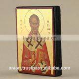 Greek & Russian Orthodox Wooden Icon. St. Nicolas. Big Size thumbnail-2
