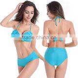 Women Petal Form Bikini Push-up Padded Wireless Swimsuit Two Pieces Bathing Suit thumbnail-5