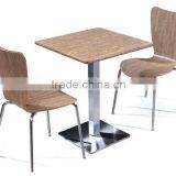 Plywood Stainless Steel Frame Restaurant Dining Tables Chairs thumbnail-1