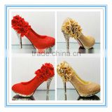 New Arriva Flowers Red Bridal Wedding Shoes(WS-5006)                        
                                                Quality Choice