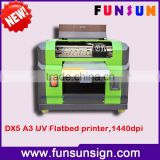 New design factory price A3 uv flatbed printer for printing pvc id card,1440dpi