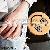 2 Set Brand Hollow With Black Crystal Punk Ring thumbnail-3