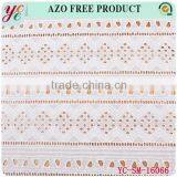 New White Woven 100% Cotton Lace Fabric Embroidery for Garment
