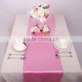 5% Discount! 10pcs 14"*108" Satin Table Runner for Wedding Dining Pink