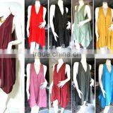 VTG RETRO THAI GYPSY WOODEN 15-BUTTON HANDMADE HIPPIE BOHO Oriental Asian Style Robe Shirt Blouse Cover up Light Vest thumbnail-1