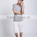 2015 Bamboo Men Breathable Tops Fashion Summer Mens' V Neck Black Wholesale t Shirt thumbnail-5