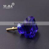 1 2/7 Inch Dark Blue Square Glass Knobs for Cabinets and Drawers