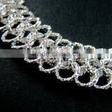 19cm Silver Plated Brass Faceted Circle Round Link Fashion DIY Bracelet Supplies 1900062 thumbnail-3