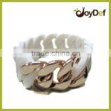 Braided Silicon Bracelet With Metal Chain Hemp Flowers Sillicon Braclet Curbb* Bracelet Braided Bangle thumbnail-1