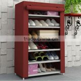 6 layers non-woven steel storage racks for Shoes with fabric cover