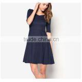 Short Sleeves V Neck Skater Dress Women Latest Fashion Summer Dress thumbnail-3