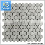 High Quality Grey Wooden Marble Hexagon Stone Mosaic