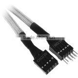 9 Pin Audio Extension Cable 45cm - Sleeved Grey / Black thumbnail-2