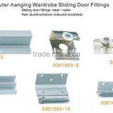 Outer-hanging Wardrobe Sliding Door Hardware With Sliding Door Aluminum Track