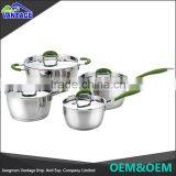 High Quality Stainless Steel Cooking Pot Color Coating Wholesale Cookware With Glass Lid thumbnail-6