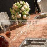 A Very Fine Carved Rectangular Dinner Party Dining Table Set, White Delicate Painting Silver Foil Dining Table Set thumbnail-6