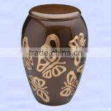 Browny Butterflies Designed Cremation Urn, Beautiful Brass Urn thumbnail-1