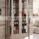 Modern Furniture Luxury Wine Cabinet With Tempered Glass Strong Stainless Steel Legs thumbnail-2