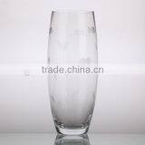 Tall Cube Glass Vase With Decorative Flowers thumbnail-4
