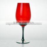 Color Red Wine Glass With Silver Stem and Base thumbnail-2
