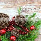 RH-YF25 Christmas Home Decorative Weaving Natural Round Rattan Balls thumbnail-1