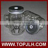 White Drinking Straw Cusomized Mason Jar With Handle thumbnail-3