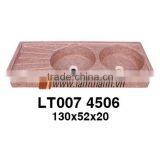 Vietnam Ceramic Rectangle Double Pink Terrazzo Sink thumbnail-1