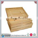TRAY WOODEN SERVING SQUARE TRAY SERVING FRUIT ,PLATE HOLDER PORTABLE thumbnail-2