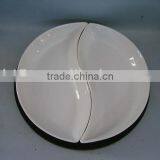 Set of 2 Leaf Shape White Ceramic Snack Plate Set,snack Tray thumbnail-1