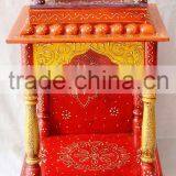 Hand Painted Mini Wooden Temple With 1 Drawer thumbnail-4