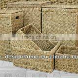 S/6 RECTANGULAR SEAGRASS HAMPER & STORAGE thumbnail-1