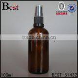 100ml Hot Selling Amber Empty Glass Olive Oil Bottle Pump Screen Printing Personal Care Wholesale thumbnail-4
