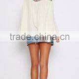 Long Bell Sleevce Stylish Women Tops Latest Saree Blouse Designs thumbnail-5